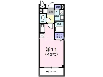 エスタシオン(ワンルーム/2階)の間取り写真