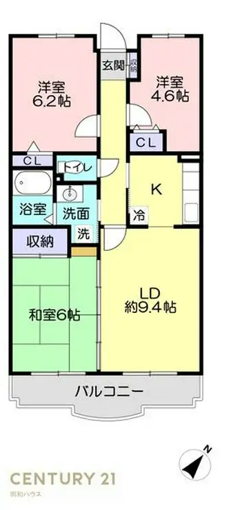 シャルム栄和 4階階 間取り