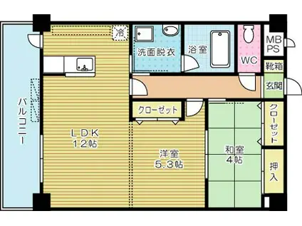 AMAZING HEART(2LDK/4階)の間取り写真