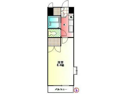 エクセルI(1K/3階)の間取り写真