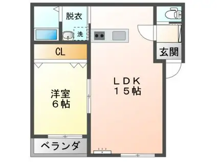 Mハイツ中島7(1LDK/3階)の間取り写真
