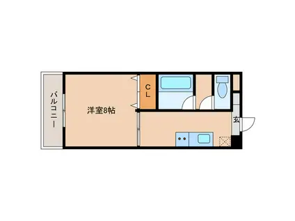 アグレアブルゴトウII(1K/1階)の間取り写真