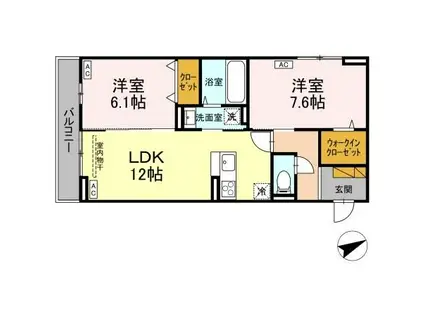 ECLAT(2LDK/2階)の間取り写真
