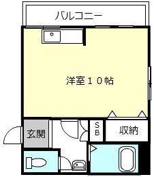 トモエハイツ2号館(ワンルーム/3階)の間取り写真