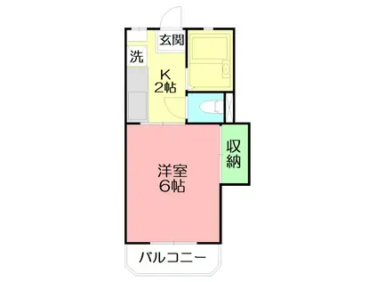 コーポクレイン(1K/1階)の間取り写真