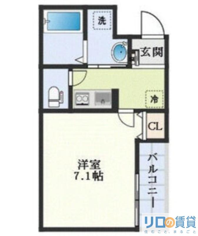 AILE柴島(1K/1階)の間取り写真