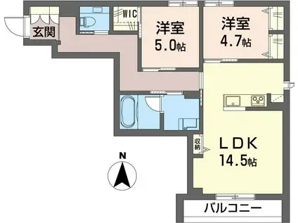 アルビオン コート(2LDK/3階)の間取り写真
