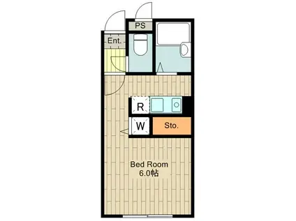 MODULOR武蔵野中町(ワンルーム/1階)の間取り写真