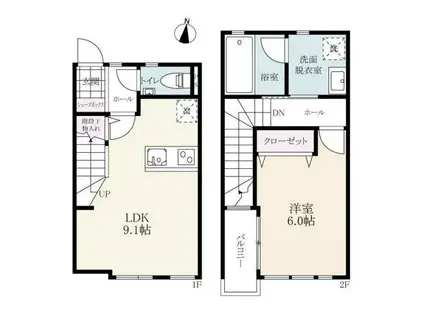 プレミアムアイランド尾崎II(1LDK/1階)の間取り写真