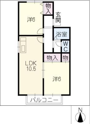 メゾンコスモス(2LDK/2階)の間取り写真