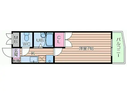 ローズコーポ天満東II(1K/5階)の間取り写真