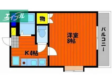 カレン下中野(1K/3階)の間取り写真