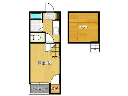 サンラーク神埼(1K/1階)の間取り写真