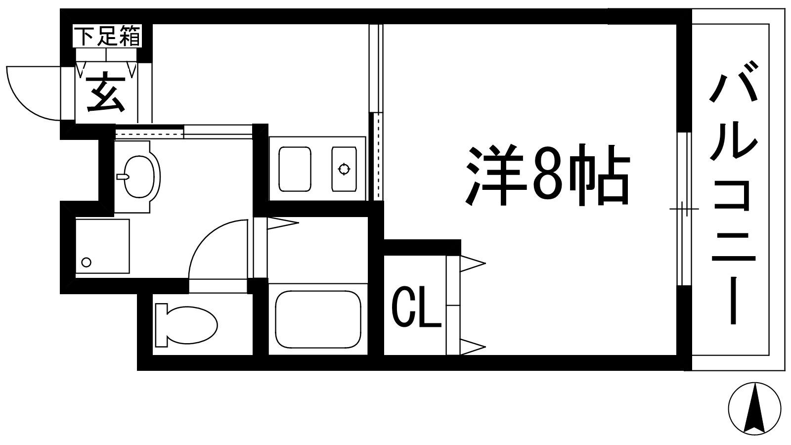 アルデール満寿美(1K/2階)の間取り写真