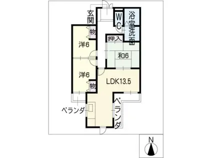 コンフォートヤマト(3LDK/4階)の間取り写真