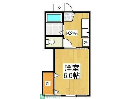 コーポラス桂(1K/2階)の間取り写真