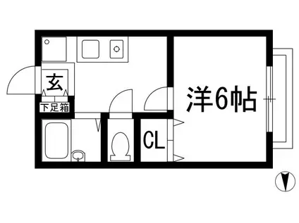 コーポハイム(1K/1階)の間取り写真