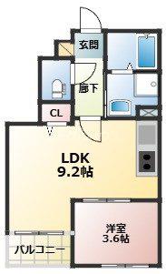 URBEN NEST(1LDK/1階)の間取り写真