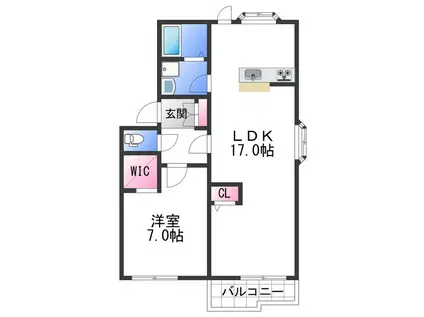 ＪＲ和歌山線 岩出駅 徒歩5分 2階建 築39年(1LDK/2階)の間取り写真