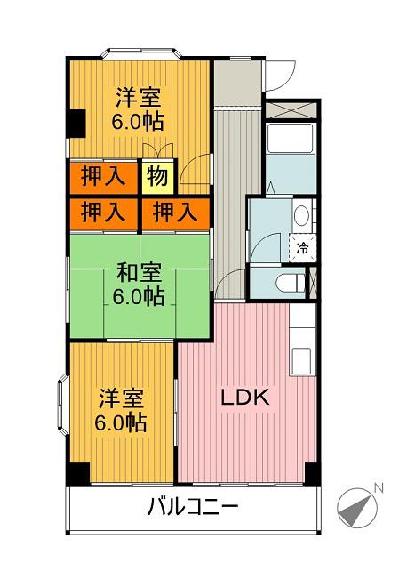 メイゾン島田(3LDK/2階)の間取り写真