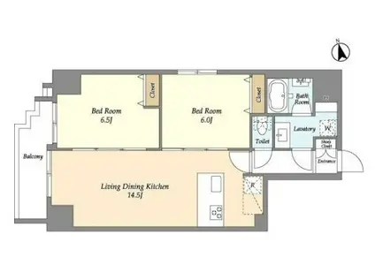 ネオアーバンレジデンス駒込(2LDK/11階)の間取り写真