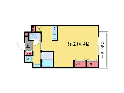 グレース元今里(ワンルーム/5階)の間取り写真