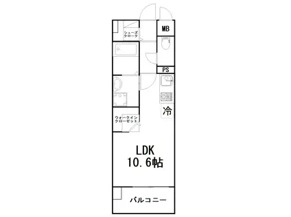ノールエスト(ワンルーム/4階)の間取り写真