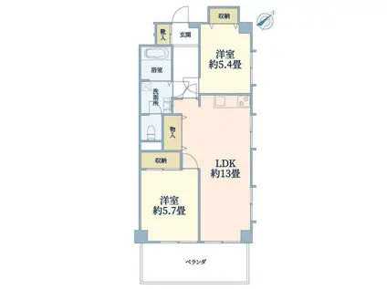 レジョン・ド・諏訪(2LDK/2階)の間取り写真