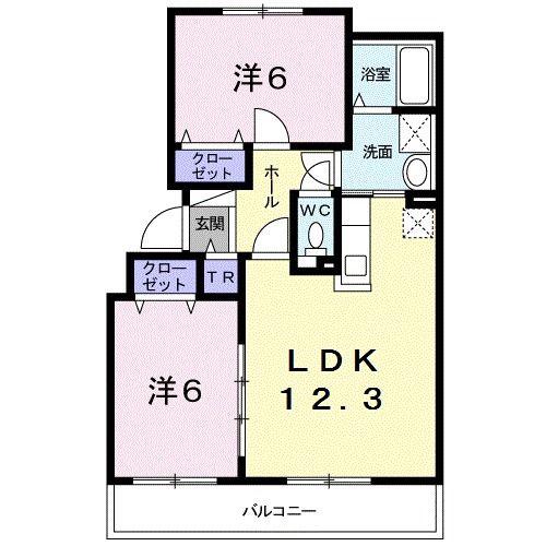 サニーイースト(2LDK/3階)の間取り写真