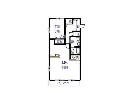 フォブール深坂(1LDK/2階)の間取り写真