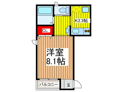 M-FLAT(1K/2階)の間取り写真