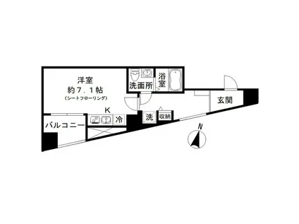 フロレゾン代々木(ワンルーム/7階)の間取り写真