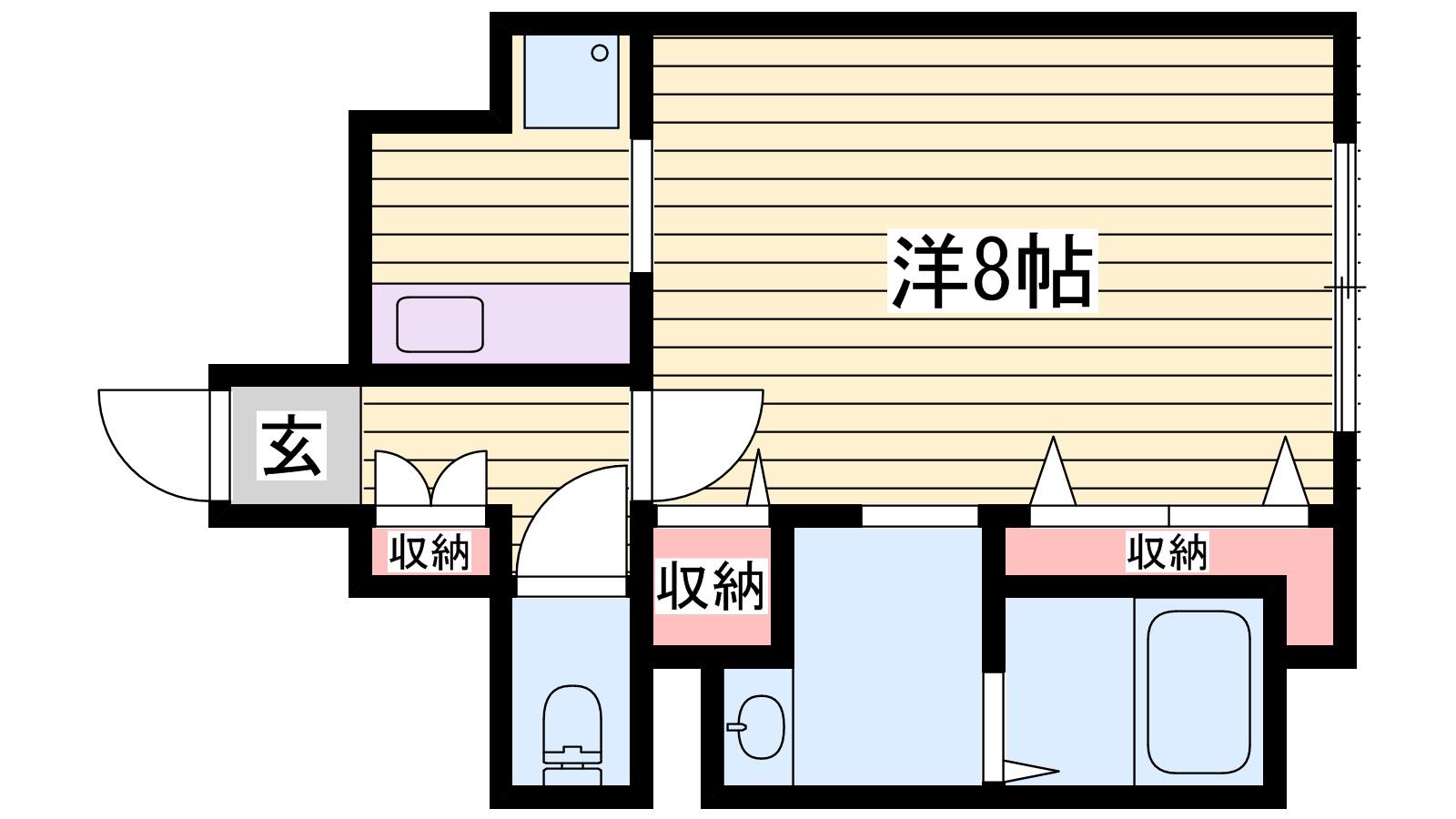 エーデルハイム三共(1K/4階)の間取り写真