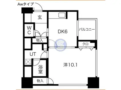 アルグラッドザ・タワー心斎橋(1DK/5階)の間取り写真