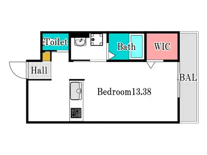 MINETTE(1K/2階)の間取り写真