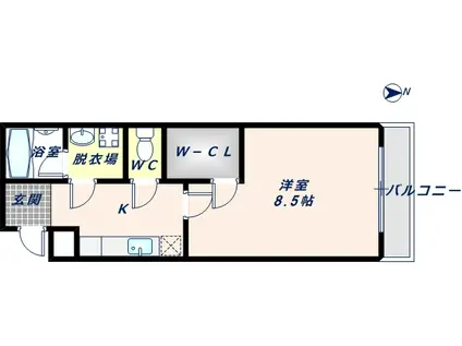 フジパレスえんじゅ(1K/1階)の間取り写真