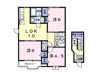 プリムヴェールII(3LDK/2階)の間取り写真