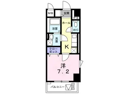 BONHEUR姫路栗山町(1K/8階)の間取り写真