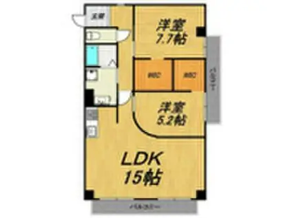 フジハイツ(2LDK/4階)の間取り写真