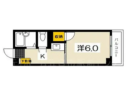 リバーシティ五日市(1K/2階)の間取り写真