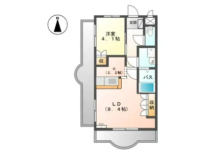 プラチナボス(1LDK/3階)の間取り写真