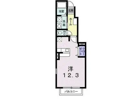 シンフォニア・II(ワンルーム/1階)の間取り写真