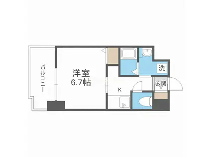 エスリード弁天町南(1K/10階)の間取り写真