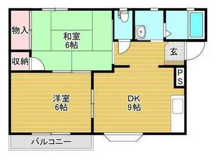 ジョイフル21(2DK/2階)の間取り写真