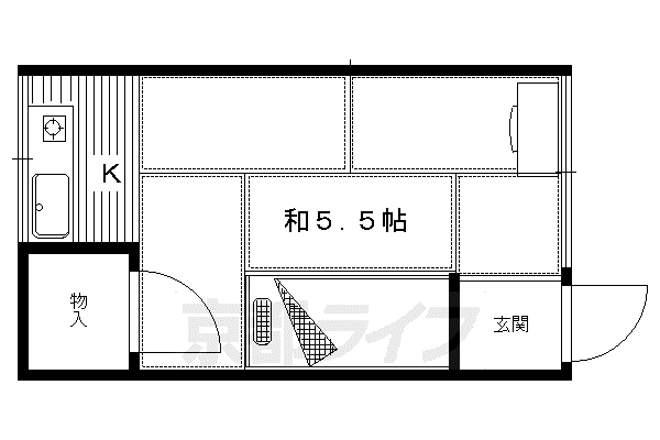 好川荘(1K/2階)の間取り写真