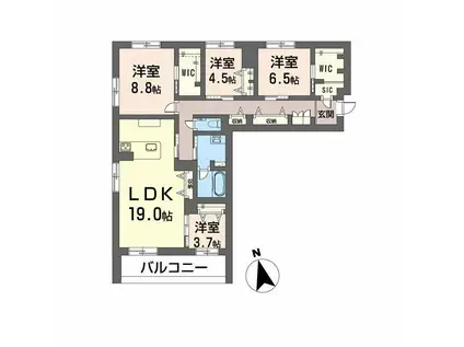ワイエア平尾浄水(4LDK/4階)の間取り写真