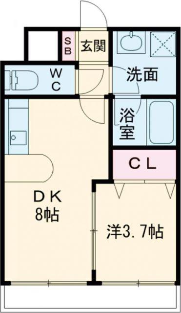 レジデンス阿倉川(1DK/3階)の間取り写真
