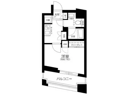 メインステージ大山(1K/2階)の間取り写真