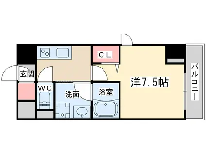 ロイヤルパークヒルズうめきた(1K/4階)の間取り写真