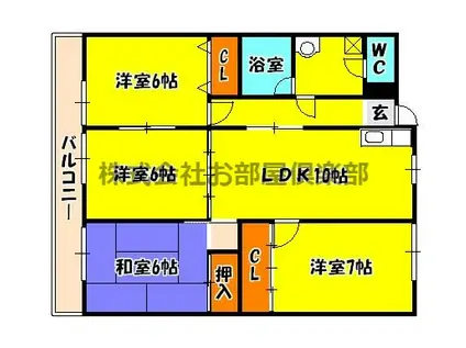 池松コーポI(4LDK/2階)の間取り写真